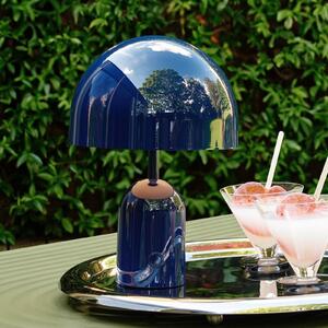 Tom Dixon акумулаторна настолна лампа BELL PORTABLE, индиго, 28 cm IP44, Затъмняване, Син, Дневна/трапезария, Пластмаса, Дизайн
