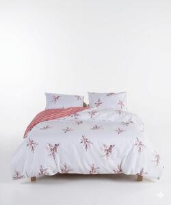 Бяло/розово двойно удължено спално бельо от памук Renforcé 240x220 cm Breeze Floral – Mila Home Luxury