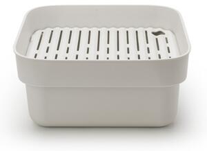 Купа за миене и отцеждане Brabantia 1003316, 16.1 х 37.4 х 34.4 см, Безопасна за съдове с незалепващо покритие, Светлосив