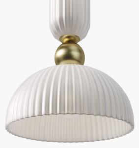 Maytoni Висяща лампа Antic, бяло/златно, Ø 30 cm, стъкло, E27, Затъмняване, Бял, Дневна/трапезария, Стъкло