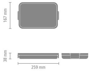 Кутия за храна Brabantia Make&Take 1006284, 1.1 л, До 2 сандвича, Без BPA, Плоска, Тъмносив