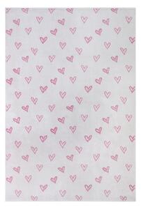 Розово-бял детски килим 160x235 cm Hearts - Hanse Home