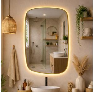 Baltica Design-LED Огледало с вградена подсветка STONE CALM 15W/230V 2700K 90x60 cm IP65 златно