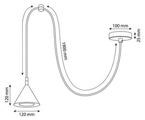 Brilagi - Полилей с кабелно окачване CONE SINGLE SPIDER 1xGX53/15W/230V черен