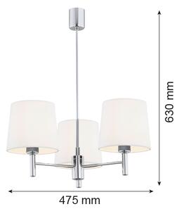 Brilagi - Полилей на прът MONTE 3xE27/15W/230V кремав/лъскав хром