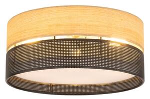 Плафон NICOL 4xE27/15W/230V Ø 50 cm фурнир/черен