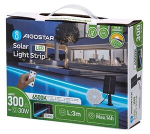 Aigostar - LED Димируема соларна лента LED/1,6W/3,2V 3 m 6500K IP65 + д.у