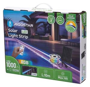 Aigostar - LED RGB регулируема соларна лента LED/10W/3,2V 10 м IP65 + DO