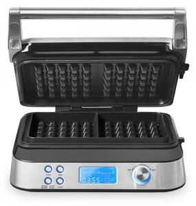 Гофретник Gastroback Advanced Control, 1600W, 220 мл, 7 степени на изпичане, Двойни нагреватели, Дълбоки плочи, Таймер, Защита от преливане, Сребрист
