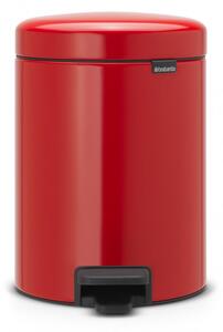 Кош за боклук с педал Brabantia NewIcon 649006, 5 л, Леко затваряне, Противоплъзгаща основа, Червен