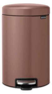 Кош за боклук с педал Brabantia NewIcon 1008845, 12 л, Плавно затваряне, Противоплъзгаща основа, Сатенено покритие, Кафяв