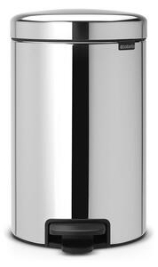 Кош за боклук с педал Brabantia NewIcon 649033, 12 л, Плавно затваряне, Противоплъзгаща основа, Метална вътрешна кофа, Инокс
