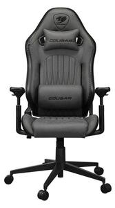 Геймърски стол Cougar Gaming Explore Royal Gray F, до 120kg, PVC кожа, заключване в позиция, 3D регулируеми подлакътници, тъмносив