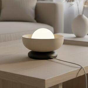 EMIBIG LIGHTING Настолна лампа Ozzy LN1, бежова, стомана/стъкло, височина 13 cm, G9, Бежов, Дневна/трапезария, Метал, Модерен