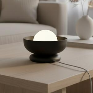 EMIBIG LIGHTING Настолна лампа Ozzy LN1, черна, стомана/стъкло, височина 13 cm, G9, Черен, Дневна/трапезария, Метал, Модерен