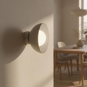 EMIBIG LIGHTING Стена лампа Bibi K1, бежова, стомана/стъкло, Ø 18 cm, Затъмняване, Бежов, Дневна/трапезария, Метал, Модерен