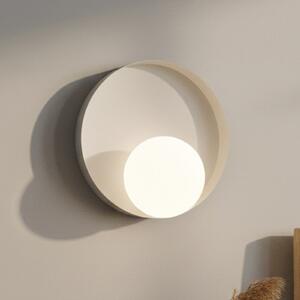EMIBIG LIGHTING Стена лампа Kido K1, бежова, стомана/стъкло, Ø 20 cm, Затъмняване, Бежов, Дневна/трапезария, Метал, Модерен
