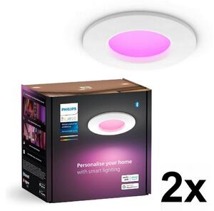 Philips - комплект 2x вградени LED осветителни тела за баня, RGBW, димируеми, Hue SLIM LED/8,3W/230V IP44