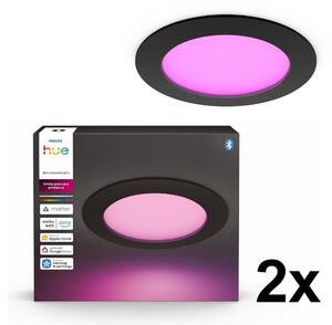 Philips - комплект 2x LED RGBW димируеми вградени осветителни тела за баня Hue SLIM LED/12W/230V IP44