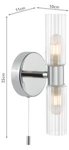 Där Lighting BOL0950 - Стенна лампа за баня BOLTON 2xG9/5W/230V IP44 хром