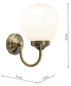 Där Lighting BAR0775 - Стенен аплик за баня BARCLAY 1xE14/40W/230V IP44 месинг