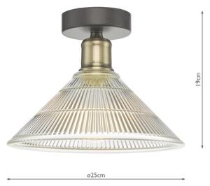 Där Lighting BOY0175 -Таванно осветително тяло BOYD 1xE27/60W/230V Ø 25 см месинг/прозрачно