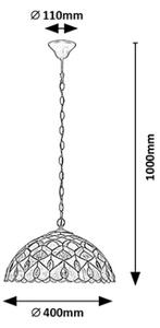 Brilagi - Тифани витражен полилей на верига MARGARET 2xE27/60W/230V