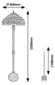 Brilagi - Tiffany витражна подова лампа LUISA 2xE27/60W/230V