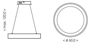 Brilagi - LED димируем полилей на кабел FALCON II LED/99W/230V Ø 60 см бежов + с дистанционно управление