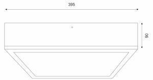 Плафон OAK SQUARE 4xE27/15W/230V 39x39 см дъб/черен