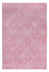 Розов детски килим 120x170 cm Crowns - Hanse Home