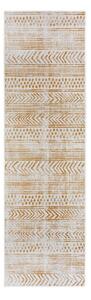 Външен килим в бял цвят и жълта охра 80x250 cm Biri – NORTHRUGS