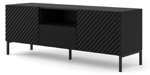 ТВ шкаф SURF 2D1S 150 cm, черен мат, черни крака