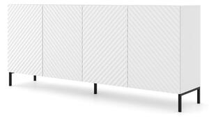 Комод SURF 4D 200 cm, бял мат, черни крака