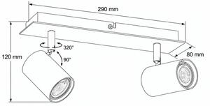 Kanlux 90781 - Точково осветително тяло EVALO 2xGU10/10W/230V бежово/златно