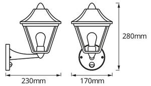 Osram - Външна стенна лампа със сензор TRADITION UP 1xE27/60W/230V IP44