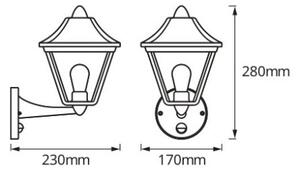 Osram - Външна стенна лампа със сензор TRADITION UP 1xE27/60W/230V IP44