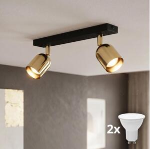 LED точково осветително тяло TOP 2xGU10/10W/230V черно/златно