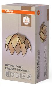Osram - Полилей на кабел DECOR RATTAN 1xE27/15W/230V Ø 67 см бежов/черен