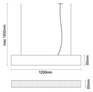 LED полилей на трос LED/55W/230V 3000/4000/6500K 120 см черен