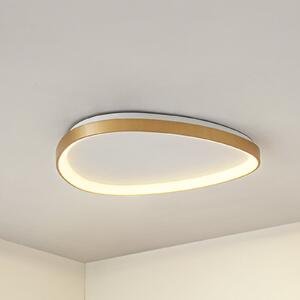 Lucande LED таванска лампа Asken, 61 cm, златна, CCT, с регулиране на яркостта, Затъмняване, Злато / месинг, Дневна/трапезария, Алуминий, Модерен