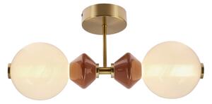 LED стенна лампа FLORES 2xLED/5W/230V златна/кафява