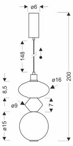 LED полилей на кабел FLORES LED/10W/230V златист/оранжев/кафяв