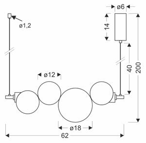 LED полилей на кабел PLAYA LED/12W/230V черен