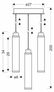 LED полилей на кабел CORTE LED/25W/230V черен