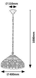 Brilagi - Тифани витражен полилей на верига LUISA 2xE27/60W/230V