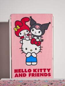 Sinsay - Памучна кърпа Hello Kitty and Friends - пастелнорозово