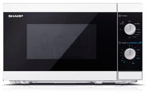 Микровълнова фурна Sharp YC-MG01E-W, грил, механично управление, 800W, 20л. обем, 5 степени на мощност, бяла