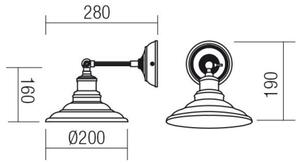 Redo 01-1289 - Стенна лампа SPINNER 1xE27/42W/230V