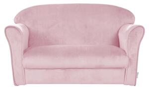 Светлорозов детски диван от кадифе 78 cm Lil Sofa - Roba